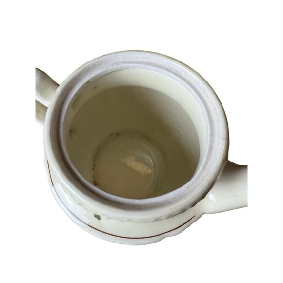 Vintage 1940s Porcelier Vitreous China Basket Weave Floral Tea Pot - Picture 5 of 6